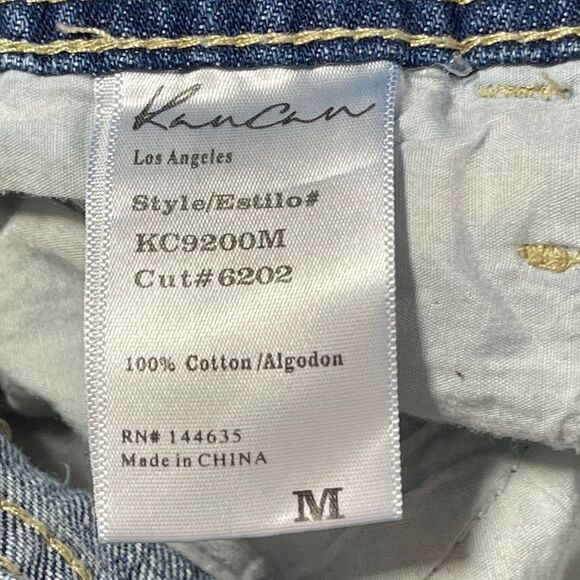 KanCan Distressed Overall Shorts Sz M - Picture 6 of 9